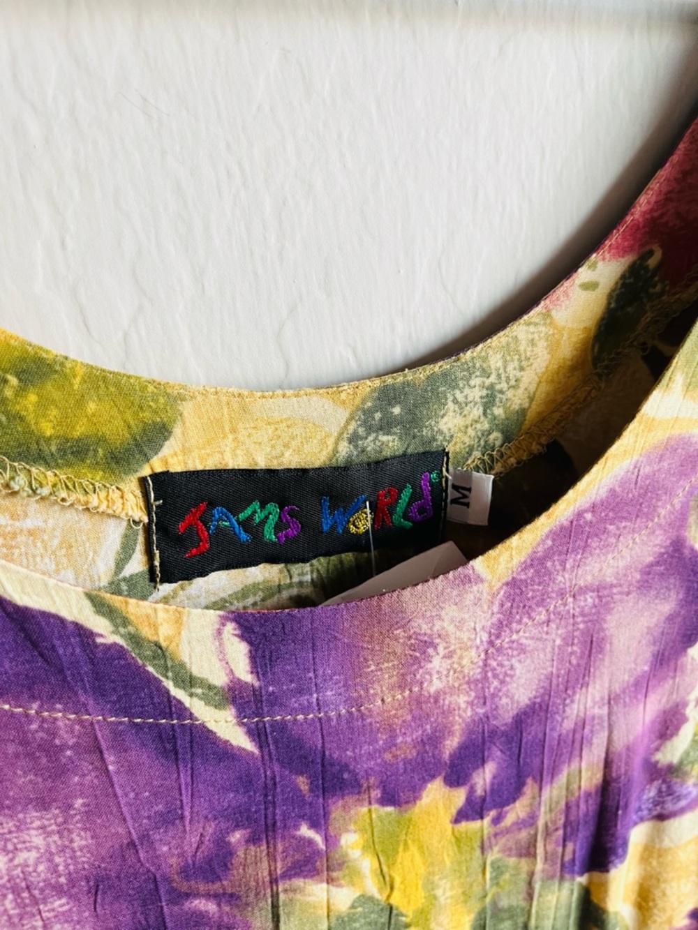 Vintage Jams World Women’s Maxi Rayon Dress Size M Floral Wearable Art Hawaii - Picture 4 of 5